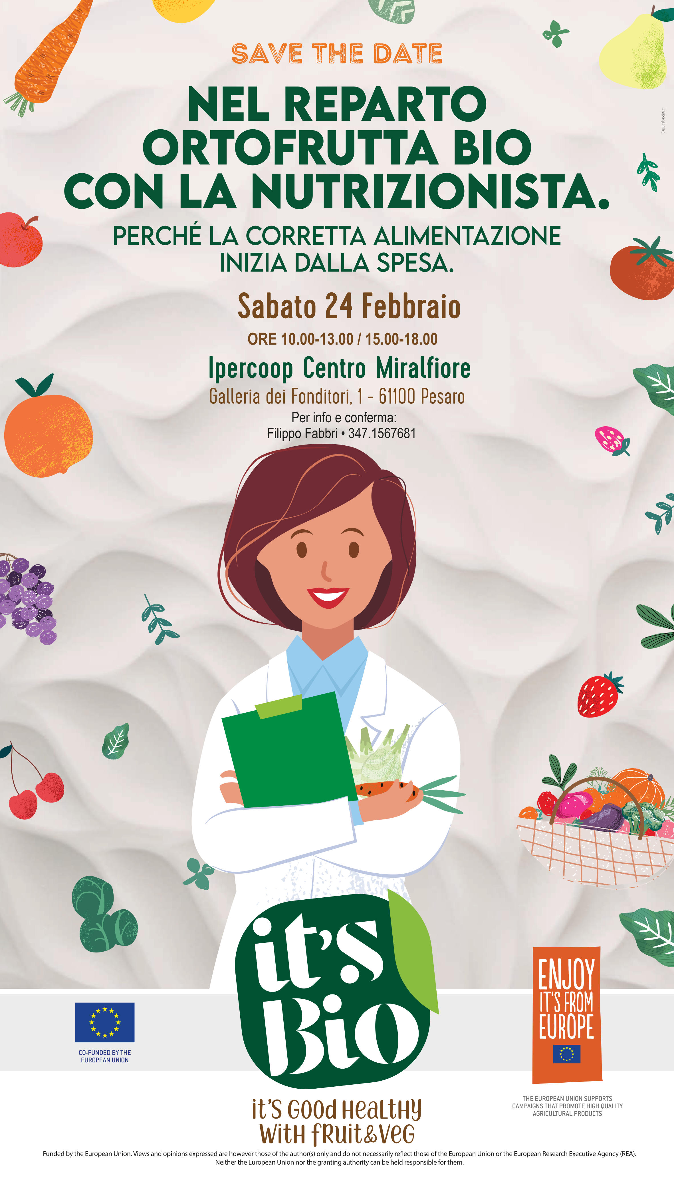 Conoscere e degustare l’ortofrutta biologica guidati dalla nutrizionista Giulia Dellacostanza all' Ipercoop Centro Miralfiore di Pesaro