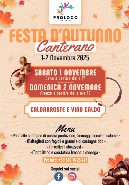 Canterano (RM), è festa d'autunno – 1/2 nov
