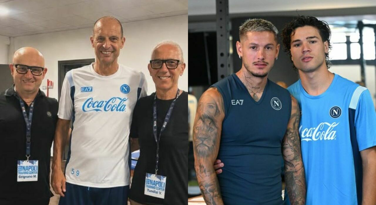 Napoli, Allegri e i calciatori a Castel Volturno: parte la preparazione per la prossima stagione