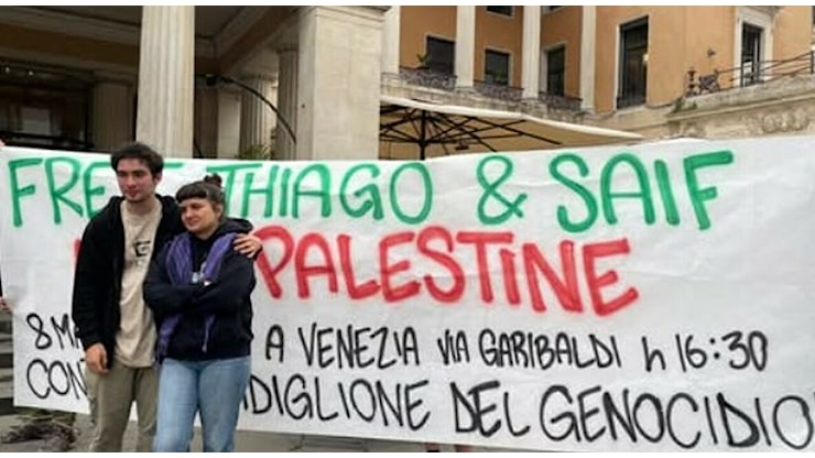 Flotilla, appello degli attivisti Anna e Luca per la liberazione di Avila e Abukeshek: «Sequestrati e torturati. No al padiglione di Israele alla Biennale» - Il Gazzettino