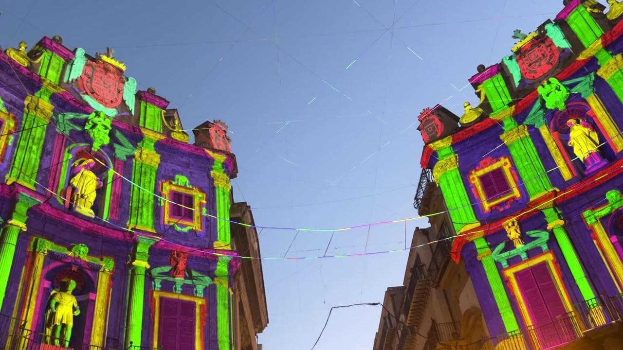 I Quattro Canti si illuminano per il Festino: il videomapping in attesa delle celebrazioni