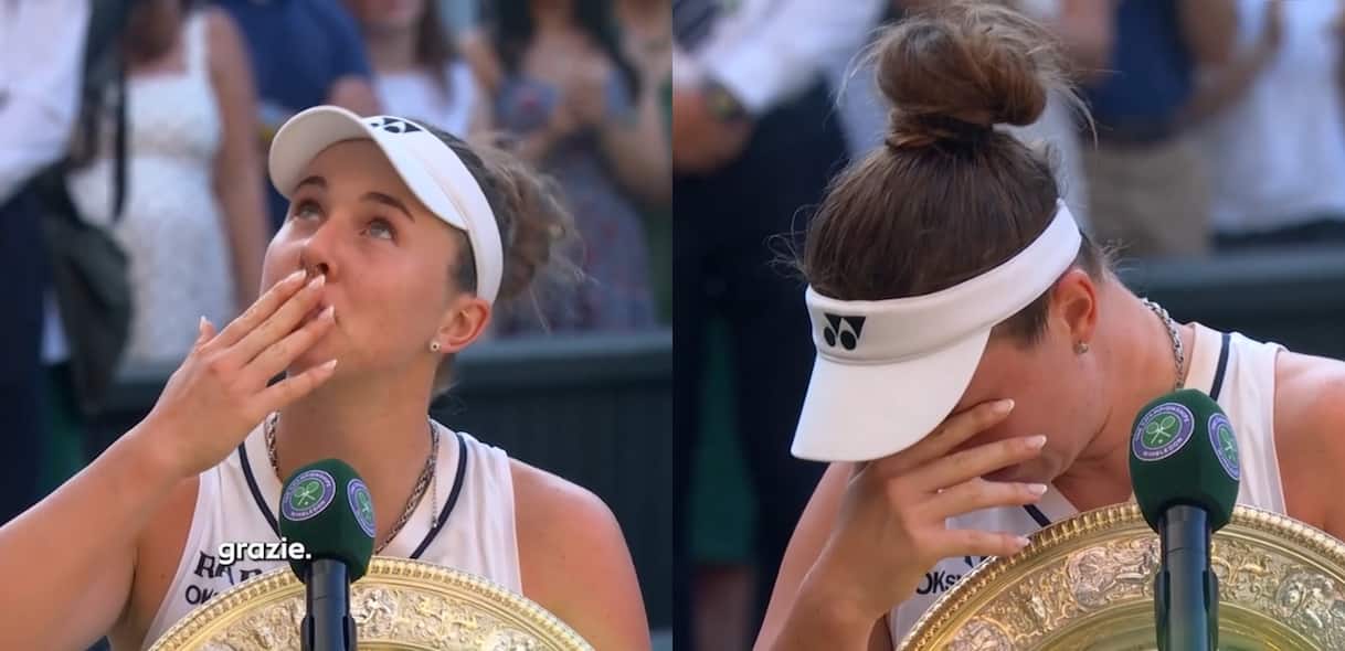 Linda Noskova in lacrime a Wimbledon: bacio ai cielo e dedica per la mamma